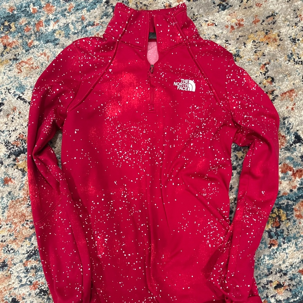 red north face quarter zip up- send me offers!